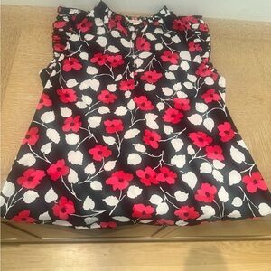 Floral Black and Red Women's Top